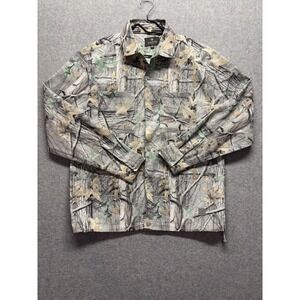 Saints Studio Mens Real Tree Camo Corduroy Shirt Jacket Gray Green Medium